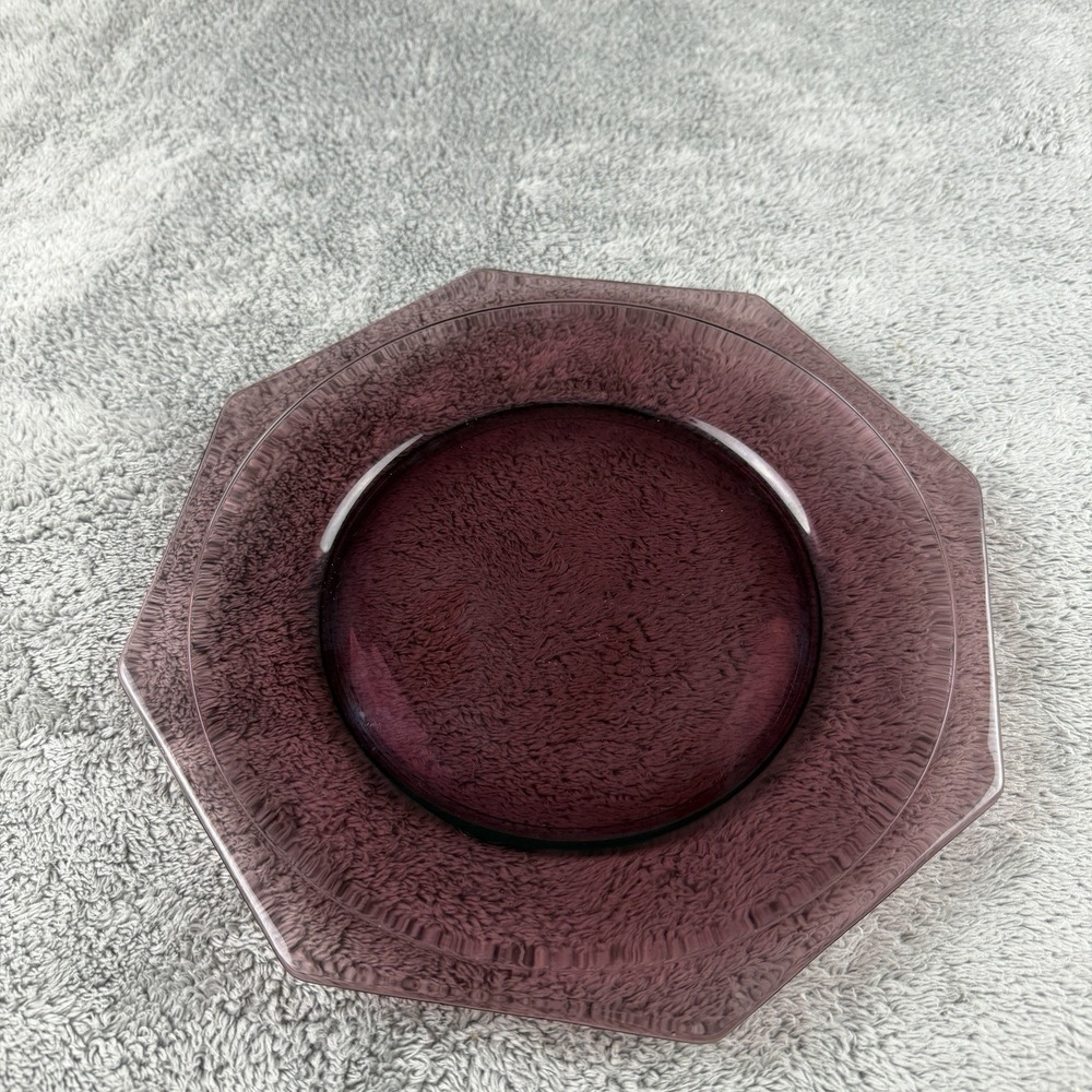 Vintage Hazel atlas Octagon MOROCCAN Purple‎ Amethyst 9-3/8" DINNER PLATES